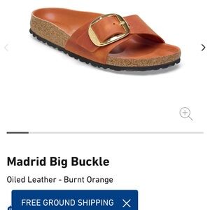 Birkenstock Madrid Big Buckle Sandals in Orange Leather